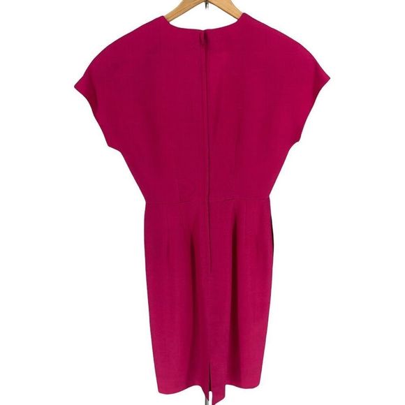 80’s Vintage Albert Nipon Bright Pink Dress with Gold Buttons - Picture 7 of 12